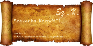 Szekerka Kornél névjegykártya
