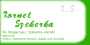 kornel szekerka business card