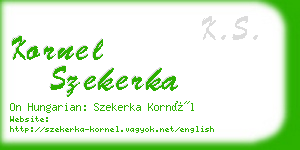 kornel szekerka business card